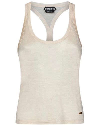 Tom Ford Ford Logo Plaque Tank Top - Natural