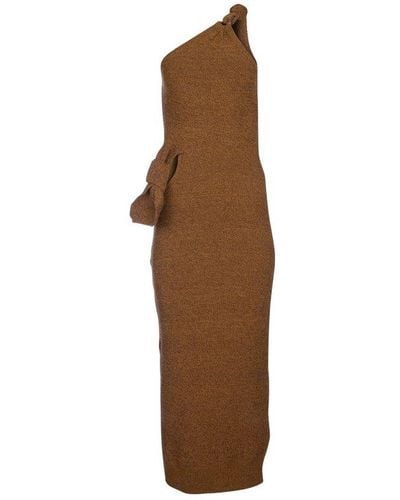 Jacquemus La Robe Maille Knotted Knit Dress - Brown