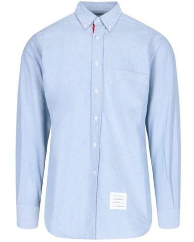 Thom Browne Collared Button-up Oxford Shirt - Blue