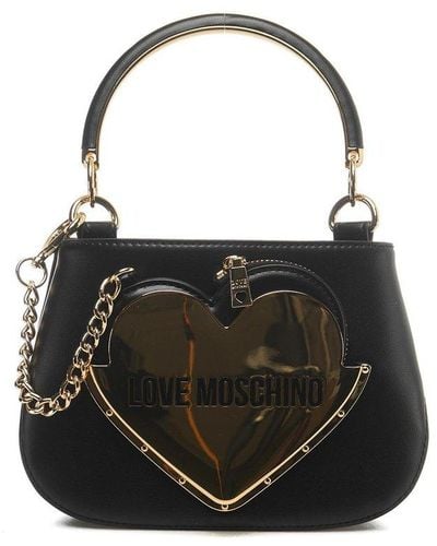 Love Moschino Logo Plaque Mini Tote Bag - Black