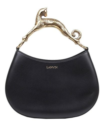 Lanvin Cat Embellished-handle Top Handle Bag - Black