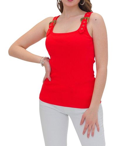 Versace Buckle-detailed Tank Top - Red