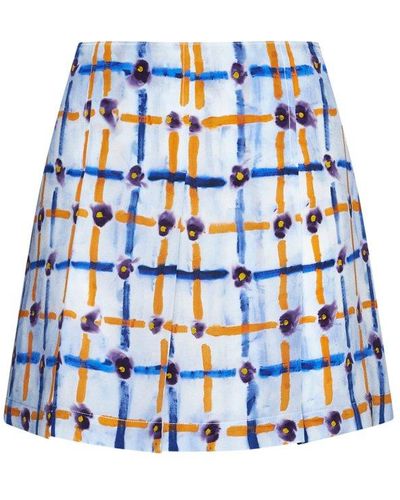 Marni Mix-printed Mini Skirt - Blue
