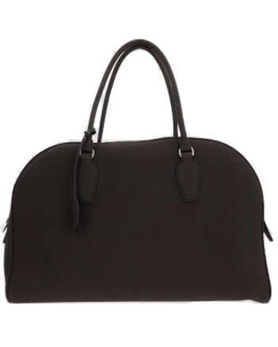 The Row India 12 Leather Top-handle Bag - Black