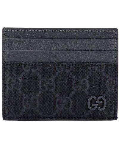Gucci Monogrammed Card Holder - Blue
