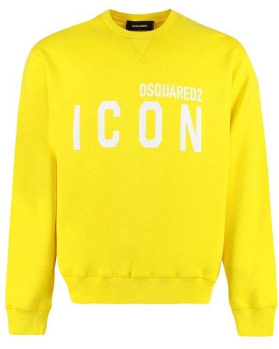 DSquared² Cotton Crew-neck Sweatshirt - Yellow