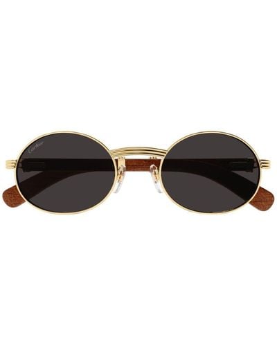 Cartier Round Frame Sunglasses - Brown