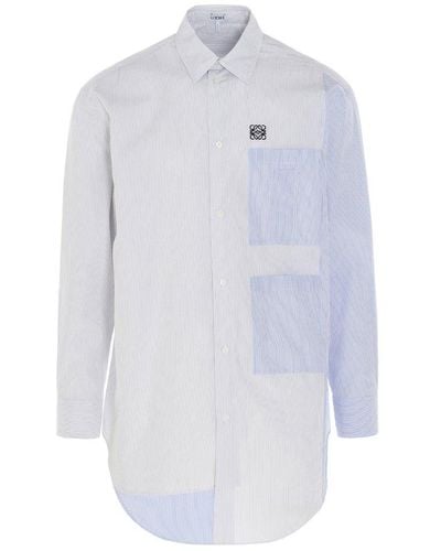 Loewe Anagram Embroidered Asymmetric Shirt - Multicolour