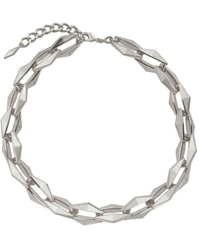 Jimmy Choo Diamond Chained Necklace - Metallic