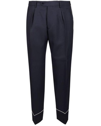 Etro Straight Leg Cropped Trousers - Blue