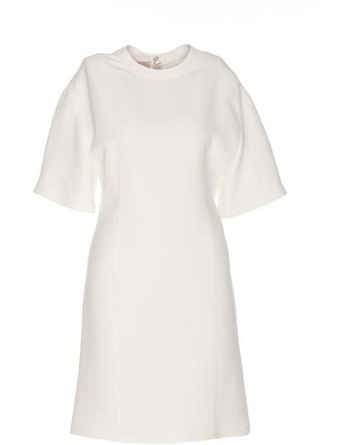 Valentino Round Neck Short-sleeved Dress - White