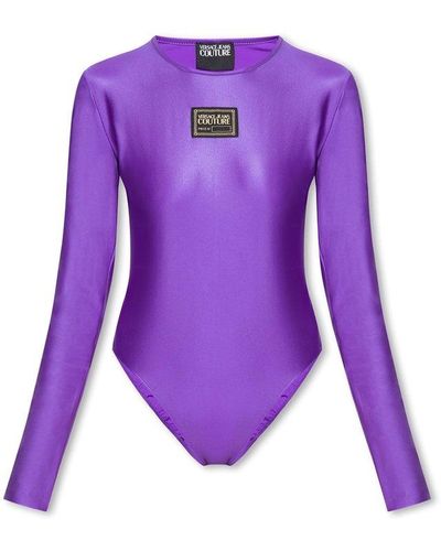 Versace Patched Bodysuit - Purple