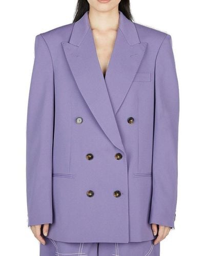 Stella McCartney Double Breasted Tailored Jacket - Purple