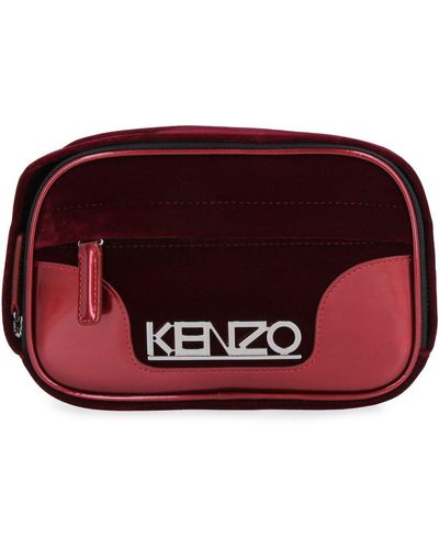 KENZO Logo Patch Top-zip Belt Bag - Red