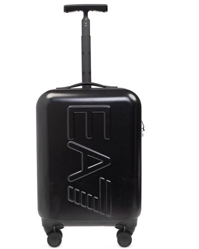 EA7 Logo Embossed Suitcase - Black