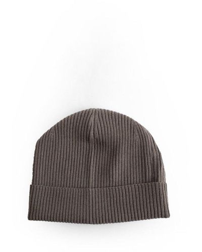 Rick Owens Ribbed Knit Beanie - Brown