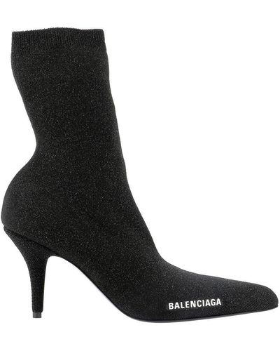 Balenciaga Knife Sock Ankle Boots - Black