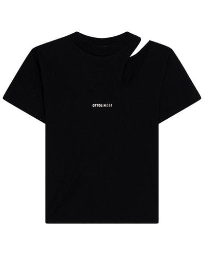 OTTOLINGER Cut-out Detailed Crewneck T-shirt - Black