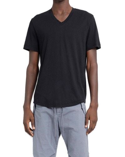 James Perse Clear Jersey V-neck T-shirt - Black