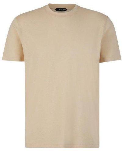 Tom Ford Crewneck Short-sleeved T-shirt - Natural