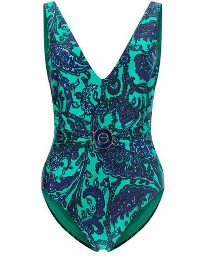 Zimmermann Tiggy All-over Floral Print One-piece Swimsuit - Blue
