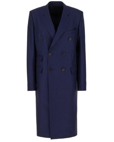 ARMARIUM Nathan Double-breasted Long Coat - Blue