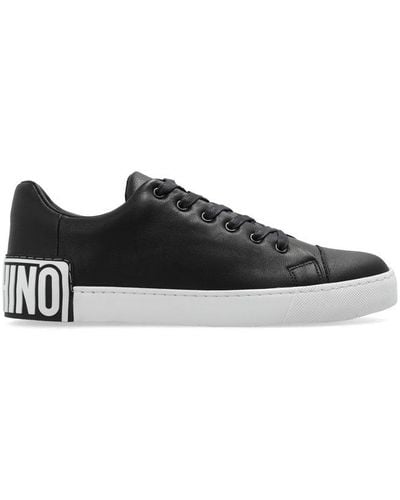 Moschino Logo-embossed Lace-up Trainers - Black