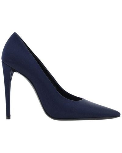 Saint Laurent Monceau Pointed Toe Court Shoes - Blue