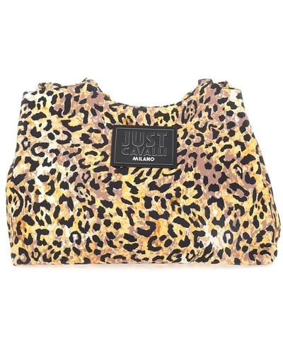 Just Cavalli Leopard Print Shoulder Bag - Black
