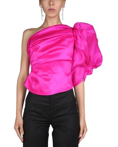 ANOUKI One Shoulder Ruched Top - Pink