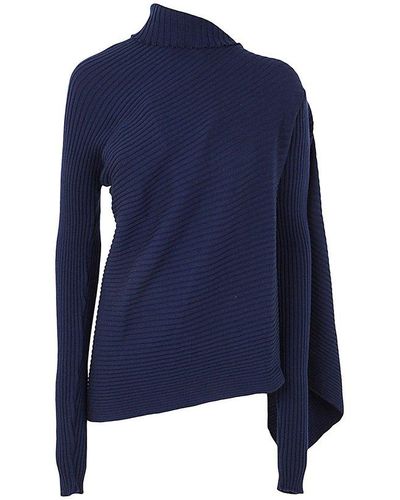 Marques'Almeida Asymmetric Designed Knitted Top - Blue