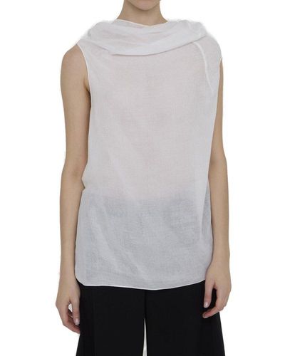 The Row Aria Twist-detailed Top - Grey