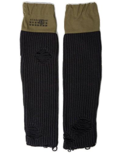 MM6 by Maison Martin Margiela Knitted Arm Warmers - Black