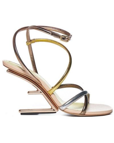Fendi First F-shaped High-heeled Sandals - Multicolour