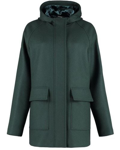 Aspesi Hooded Cloth Coat - Green