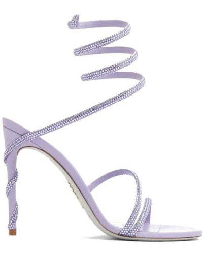 Rene Caovilla Lilac Margot Snake Sandal - Purple