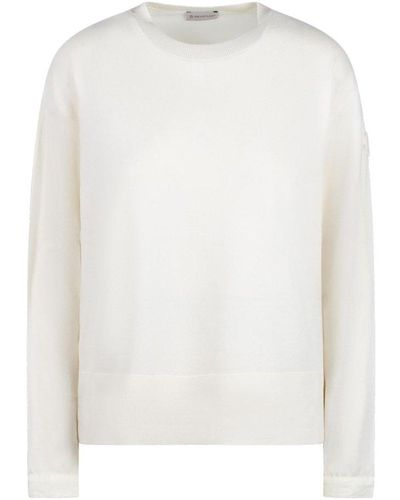 Moncler Crewneck Long-sleeved Sweater - White