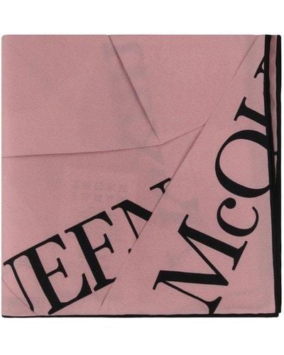 Alexander McQueen Logo Silk Scarf - Pink