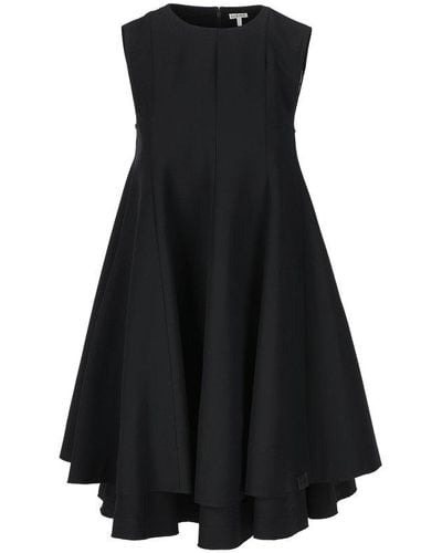 Loewe Silk And Wool Mini Dress - Black