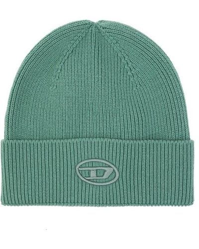 DIESEL Logo-patched Beanie - Green