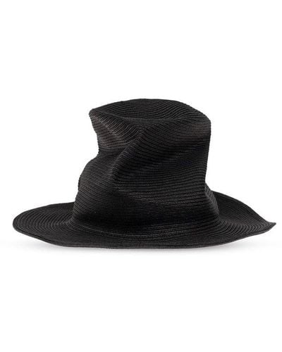 Yohji Yamamoto Woven Hat, - Black