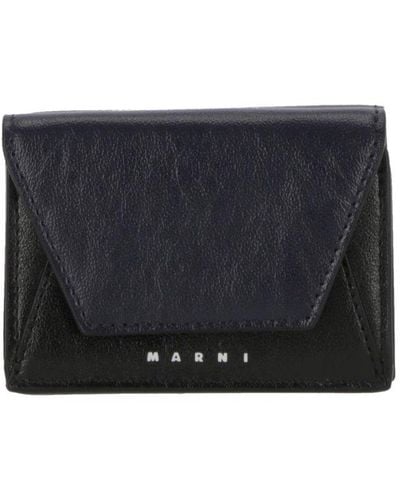 Marni Logo-embossed Envelope Foldover Wallet - Black