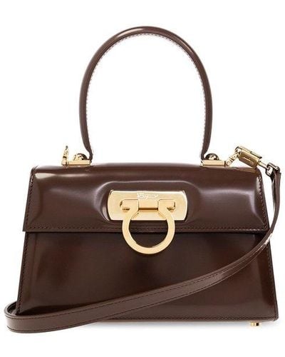 Ferragamo Iconic Top Handle Bag - Brown