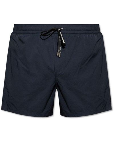 Balmain Drawstring Swim Shorts - Blue