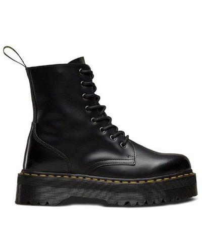 Dr. Martens Round Toe Lace-up Chunky Boots - Black