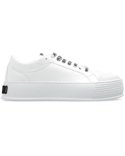Moschino Logo Lace Low-top Sneakers - White