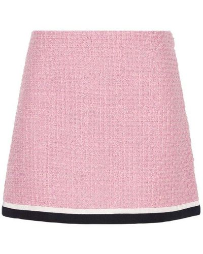 Miu Miu Tweed A-line Mini Skirt - Pink