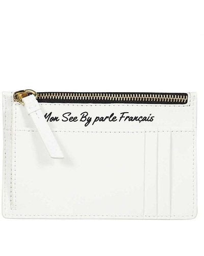See By Chloé Logo Embossed Zipped Wallet - White