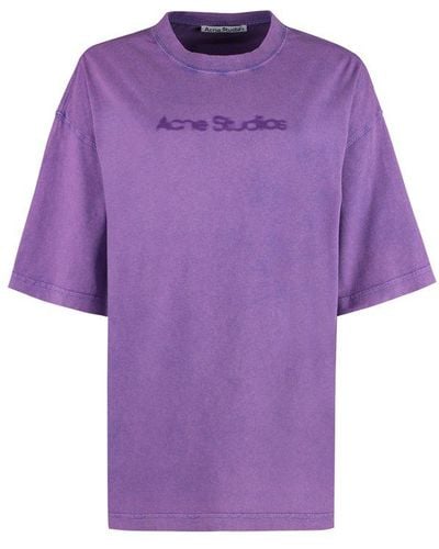 Acne Studios Logo Printed Crewneck T-shirt - Purple