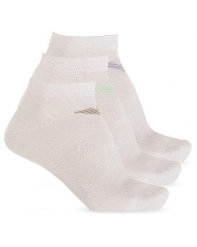 Emporio Armani Short Socks Three-pack, - White
